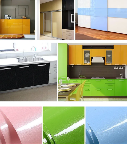 Пленка виниловая самоклеящаяся глянцевая 1500х500 мм. / Для интерьера, мебели, автомобиля, декора